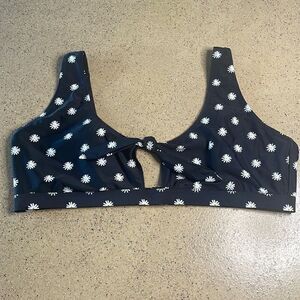 Old Navy tie front daisy print swim bralette bikini top sz XXL